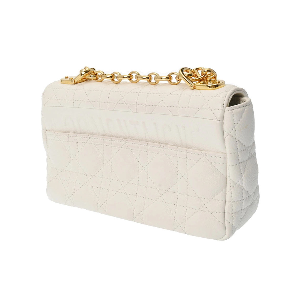 Dior White Bag  CHRISTIAN Shoulder Calfskin calo White